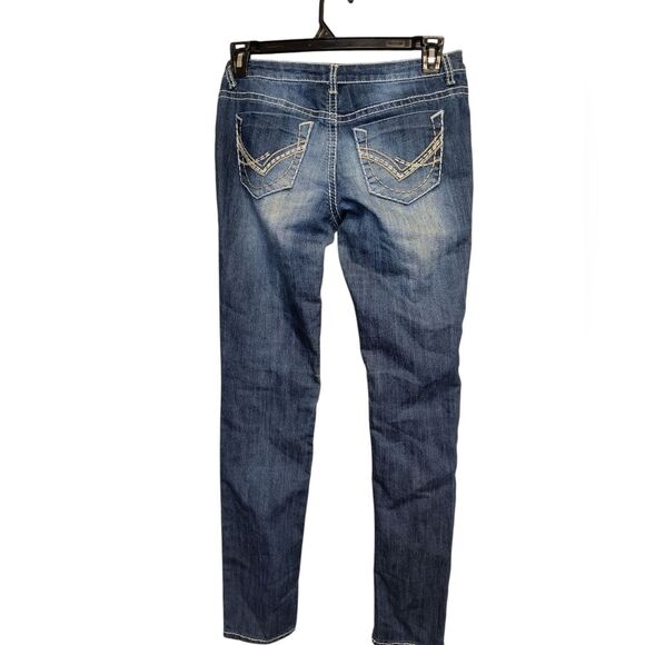 BONGO Blue Skinny Jeans with Whiskering Details - Picture 2 of 7